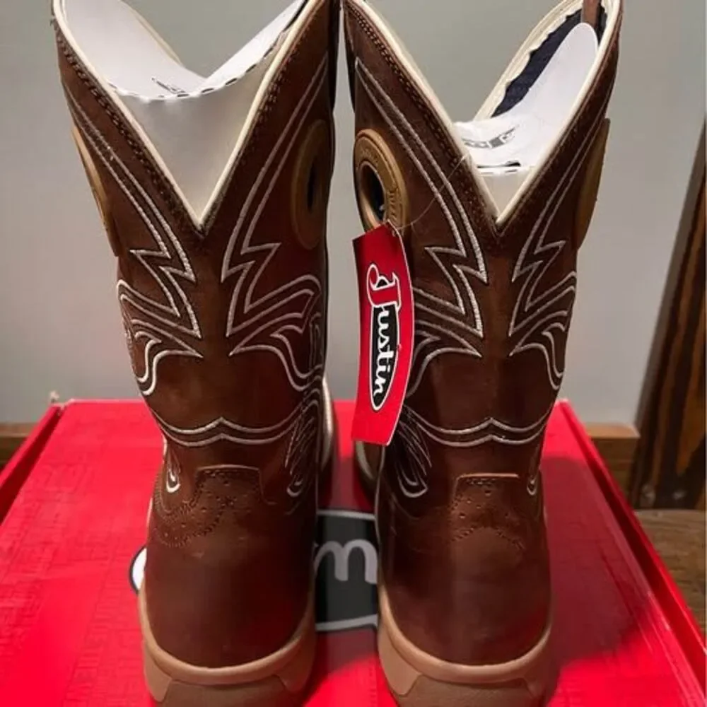 Justin 13D Men’s Leather Boots Cowhide Waterproof 11” Square Toe